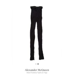 Alexander McQueen Black Mesh Footless Tights